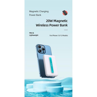 УМБ USAMS Magnetic Wireless10000mAh US-CD173 PB64 |1USB/1Type-C/1Lightning, 20W/3A, PD/QC|
