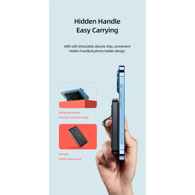 УМБ USAMS Magnetic Wireless10000mAh US-CD173 PB64 |1USB/1Type-C/1Lightning, 20W/3A, PD/QC|