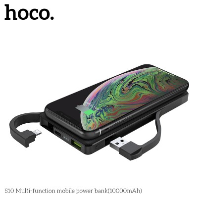 УМБ Hoco wireless Multi-function S10 10000mah |1USB/1Type-C, PD/QC, Lightning cable|