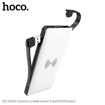 УМБ Hoco wireless Multi-function S10 10000mah |1USB/1Type-C, PD/QC, Lightning cable|