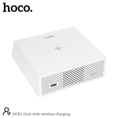 Настільні LED смарт-годинник with Qi Charger HOCO DCK1 |Alarm/Watch/Qi Charger, 10W|