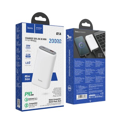 УМБ HOCO Kraft fully compatible power bank 20000mAh Q1a |1USB/1Type-C, 20W, PD/QC, 5A|