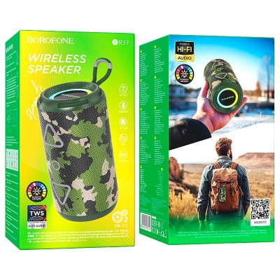 Акустика Borofone Noble sports BT speaker BR37 |BT5.3, USB/TF/FM/AUX, TWS, 5Wx2, 2h|