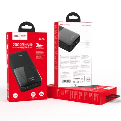 УМБ Hoco with digital display High Power J42A 20000mAh |4USB/1Type-C, 2A|