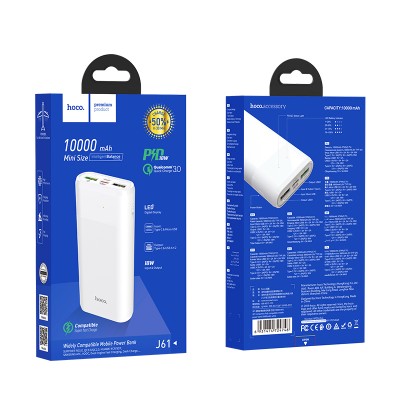 УМБ Hoco Companion Fully Compatible 10000mah J61 |2USB/1Type-C, PD/QC, 3A|