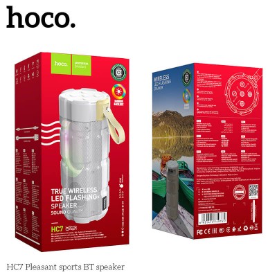 Акустика HOCO pleasant LED sports BT speaker IPX5 HC7 |BT5.0, TWS, FM, TF, USB|
