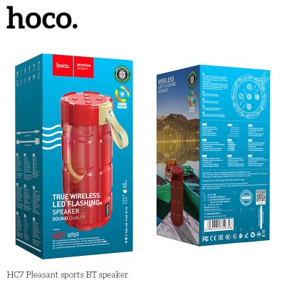Акустика HOCO pleasant LED sports BT speaker IPX5 HC7 |BT5.0, TWS, FM, TF, USB|