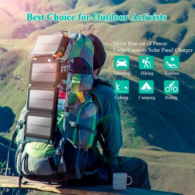 УМБ Solar power bank with 32pcs camping LED 20000mAh PN-W12Pro IPX4 |2USB/Type-C, 18W/3A, PD/QC|