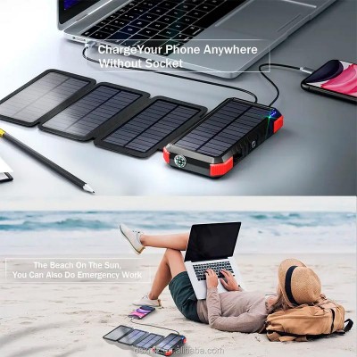 УМБ Solar power bank with 32pcs camping LED 20000mAh PN-W12Pro IPX4 |2USB/Type-C, 18W/3A, PD/QC|