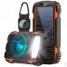 УМБ Solar power bank with LED light 20000mAh PN-W20S IPX4 |2USB/Type-C, 18W/3A, PD/QC, Qi|