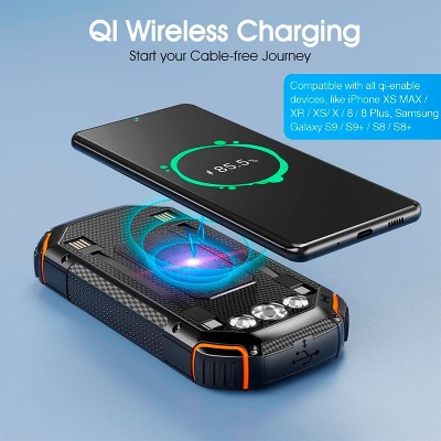 УМБ Solar power bank 20000mAh PN-W23 IPX4 |2USB/Type-C/lightning, 15W/3A, Qi|