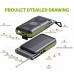 УМБ Solar power bank FM radio Wireless charger 20000mAh PN-W26 IPX4 |1USB/Type-C, 15W/3A, Qi|
