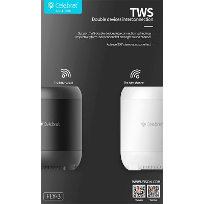 Акустика CELEBRAT TWS Fly-3 |AUX/TF/BT5.0, 5W, 360°|