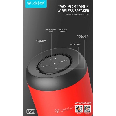 Акустика CELEBRAT TWS Fly-3 |AUX/TF/BT5.0, 5W, 360°|