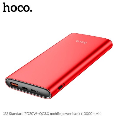 УМБ HOCO Standard mobile power bank J83 10000mah |1USB/1Type-C, 20W, 3A, QC/PD|