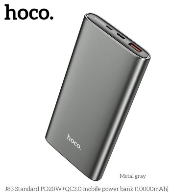 УМБ HOCO Standard mobile power bank J83 10000mah |1USB/1Type-C, 20W, 3A, QC/PD|