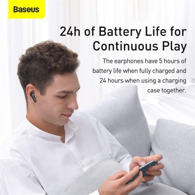 Навушники Bluetooth BASEUS SIMU ANC True Wireless Earphone S1 |BT5.1, 40/380mAh, 4.5/24Hours| (NGS1-02)