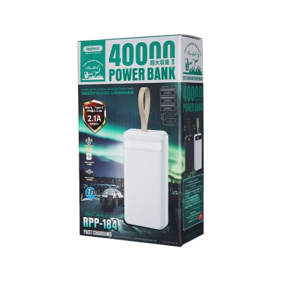 УМБ REMAX Leader Series Fast Chaging Power Bank RPP - 184 40000mAh |3USB/Type-C/Lightning, 2.1A|