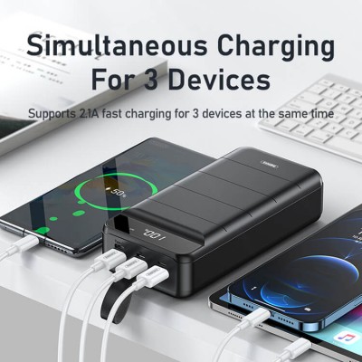 УМБ REMAX Leader Series Fast Chaging Power Bank RPP - 184 40000mAh |3USB/Type-C/Lightning, 2.1A|
