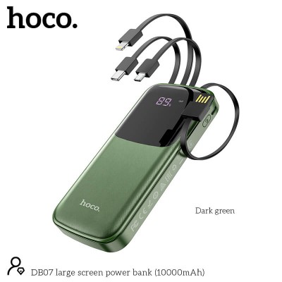 УМБ HOCO large screen power bank DB07 10000mAh |1USB, 2A, Lightning,Type-C, Micro USB Cable|