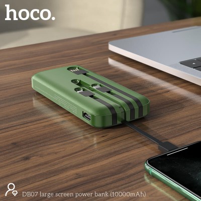 УМБ HOCO large screen power bank DB07 10000mAh |1USB, 2A, Lightning,Type-C, Micro USB Cable|