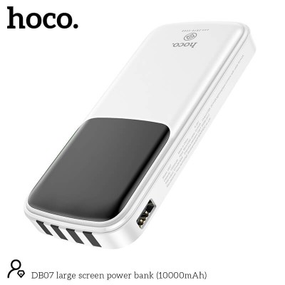 УМБ HOCO large screen power bank DB07 10000mAh |1USB, 2A, Lightning,Type-C, Micro USB Cable|