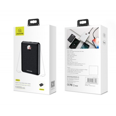 УМБ USAMS with display US-CD74 PB13 10000mAh |1USB/1Type-C, 2.1A|