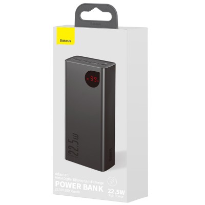 УМБ BASEUS Adaman Metal Display Quick 30000mAh |2USB/1Type-C, 5A/22.5W, PD/QC| (PPIMDA-C0A)