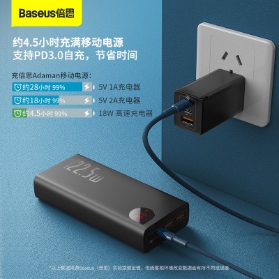 УМБ BASEUS Adaman Metal Display Quick 30000mAh |2USB/1Type-C, 5A/22.5W, PD/QC| (PPIMDA-C0A)
