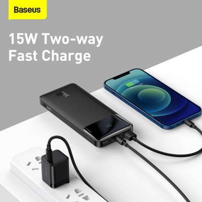 УМБ BASEUS Bipow Digital Display Power bank 10000mAh |2USB/1Type-C, 3A/15W, QC| (PPDML-I02)