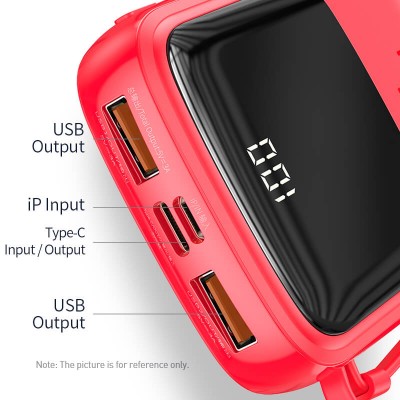 УМБ BASEUS Q Pow Digital Display 10000mah (With Type-C) |3A, 15W, 2USB/1Lightning/1Type-C| (PPQD-A09