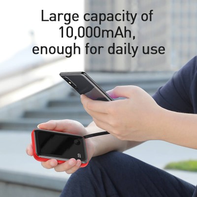 УМБ BASEUS Mini S Digital Display 10000mah (With Type - C cable) |3A, 15W, 1USB/1Lightning/1Type-C| (PPXF-A09)