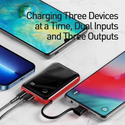 УМБ BASEUS Mini S Digital Display 10000mah (With Type - C cable) |3A, 15W, 1USB/1Lightning/1Type-C| (PPXF-A09)