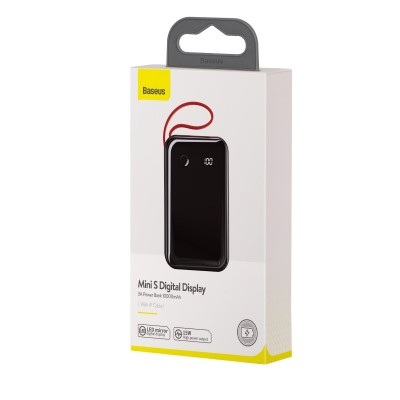 УМБ BASEUS Mini S Digital Display 10000mah (With Lightning cable) |3A, 15W, 1USB/1Lightning/1Type-C| (PPXF-E09)