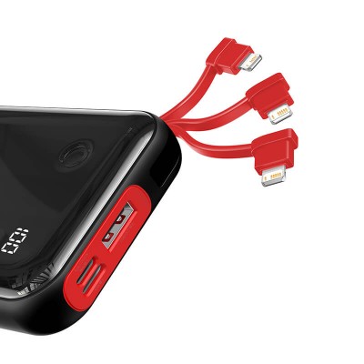 УМБ BASEUS Mini S Digital Display 10000mah (With Lightning cable) |3A, 15W, 1USB/1Lightning/1Type-C| (PPXF-E09)
