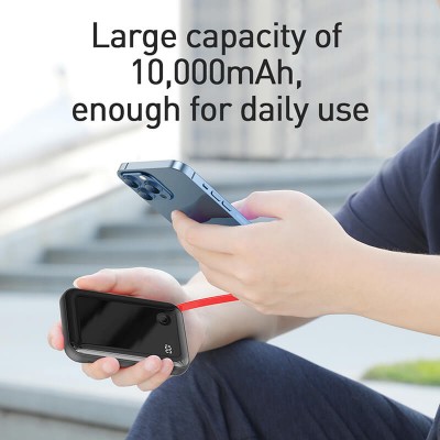 УМБ BASEUS Mini S Digital Display 10000mah (With Lightning cable) |3A, 15W, 1USB/1Lightning/1Type-C| (PPXF-E09)
