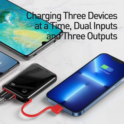 УМБ BASEUS Mini S Digital Display 10000mah (With Lightning cable) |3A, 15W, 1USB/1Lightning/1Type-C| (PPXF-E09)
