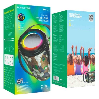 Акустика BOROFONE Young sports with colorful LED IPX5 BR13 |BT, AUX, FM, TF, USB|