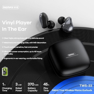 Навушники Bluetooth REMAX True Wireless Stereo Music Earbuds TWS-33 |BT5.0, 35/300mAh, 3.5h|