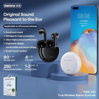 Навушники Bluetooth REMAX True Wirelss Stereo Earbuds TWS-50i |BT5.1, 25/250mAh, 4h|