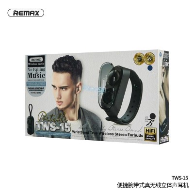 Навушники Bluetooth Remax Wristband Wireless Earbuds TWS-15 |BT5.0, 28/250mAh, 3h|