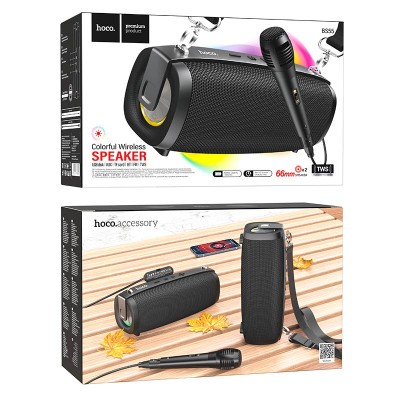 Акустика-караоке HOCO Gallant outdoor TWS BT speaker bs55 |BT5.3, AUX/FM/USB/TF, 2.5h|