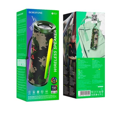 Акустика Borofone Gamble sports TWS BT speaker BR31 |BT5.3, AUX/FM/USB/TF, 3h|