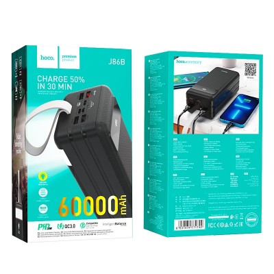 УМБ Hoco Electric fully compatible power bank J86B 60000mAh |4USB/Lightning/Type-C, PD/QC, 20W/5A|