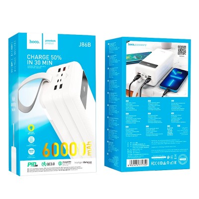УМБ Hoco Electric fully compatible power bank J86B 60000mAh |4USB/Lightning/Type-C, PD/QC, 20W/5A|