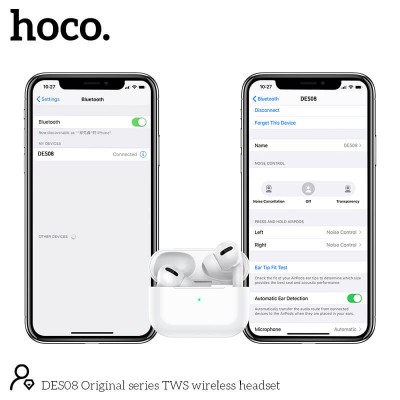 Навушники Hoco Original Series TWS wireless Headset DES08 |BT5.1, 3-4h, 30/300mAh|