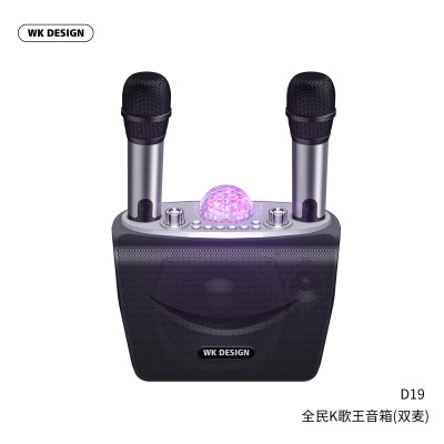 Акустика-караоке WK KTV Karaoke Speaker (Support Dual Microphones) D19 Mini |15+5W,BT5.0/TF, Duas DSP, 6-8h, 60M|