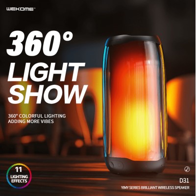 Акустика WK Bluetooth Speaker with RGB light D31 |8W, BT5.0, TF/USB/AUX, 3-8h|