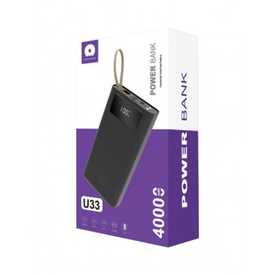 УМБ WUW with Display Flashlight U33 40000mAh |2USB/1Type-C/1Lightning, 2.1A|