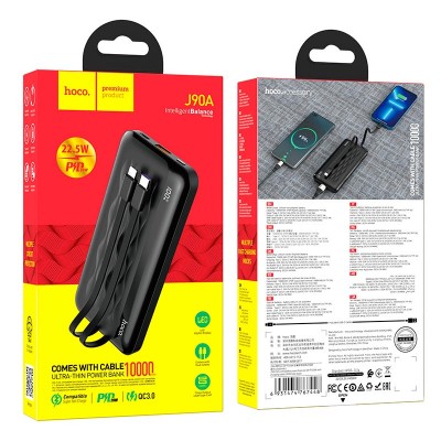 УМБ HOCO fully compatible power bank with charging cable J90A 10000mAh |1USB/Type-C, PD/QC, 20W/3A|